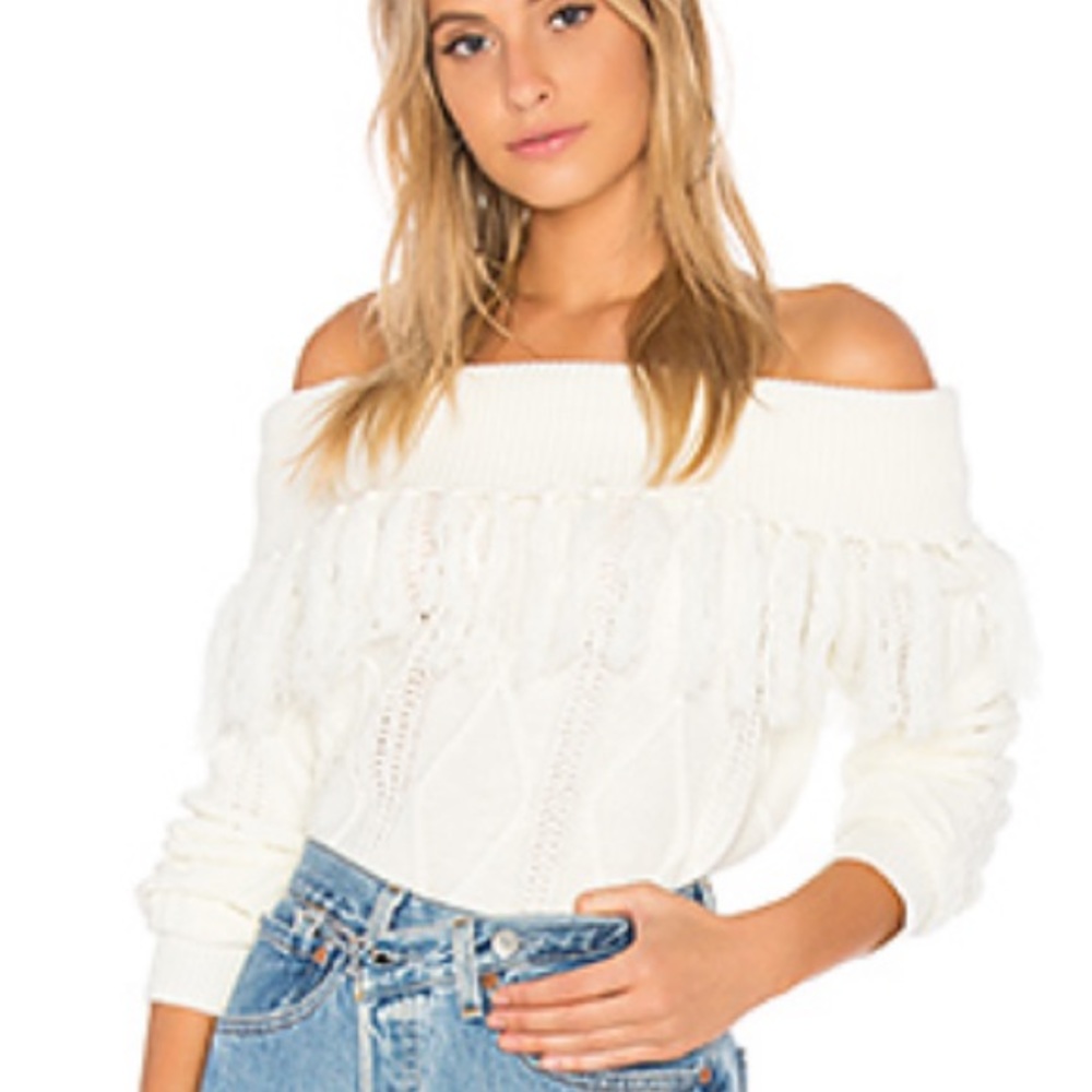 Cream Off Shoulder Sweater